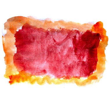 Sulu Boya işareti kırmızı sarı simge izole el leke raster illus