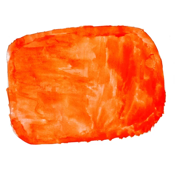 Tah oranžovou barvou kartáč barevný akvarel izolované na bílém — Stock fotografie