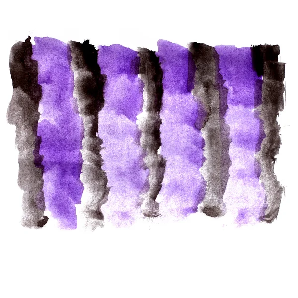 Stroke lila svart färg pensel färg akvarell isolerad på whi — Stockfoto
