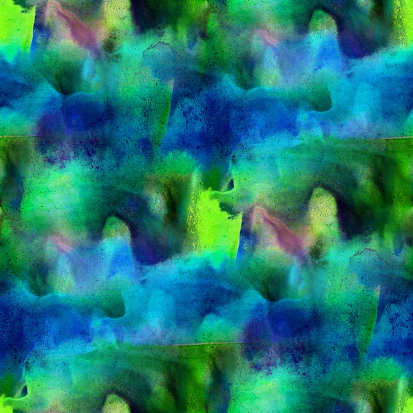 Arte verde azul acuarela fondo, fondo de pintura sin costuras —  Fotos de Stock