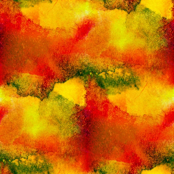 Arte rojo amarillo acuarela fondo, fondo de pintura sin costuras — Foto de Stock