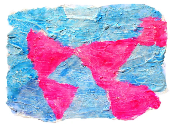 アート ダアブ水彩画の青いピンクの三角形の飾り背景単 — ストック写真