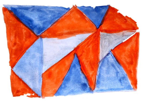 Arte daub acuarela mosaico naranja azul ornamento fondo abstr — Foto de Stock