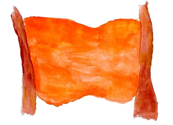 Aquarell Tisch orange Hintergrund abstrakt Papier Kunst Klebstoff Text — Stockfoto