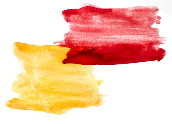 Акварель желтый красный фон абстрактная бумага искусства дауб текстура — стоковое фото