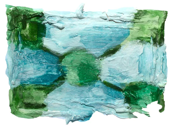 Kunst daub aquarel blauwe groene achtergrond abstracte papier textuur — Stockfoto
