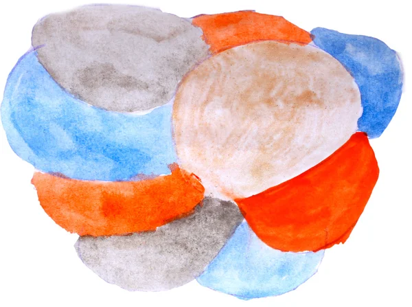 Arte daub acuarela naranja azul patrón ornamento fondo abst —  Fotos de Stock