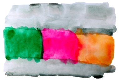 Beyaz f izole sanat suluboya gri kare yeşil pembe turuncu