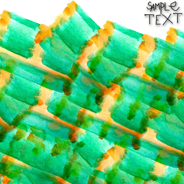 Fondo arte mano acuarela verde amarillo cepillo textura isola — Foto de Stock
