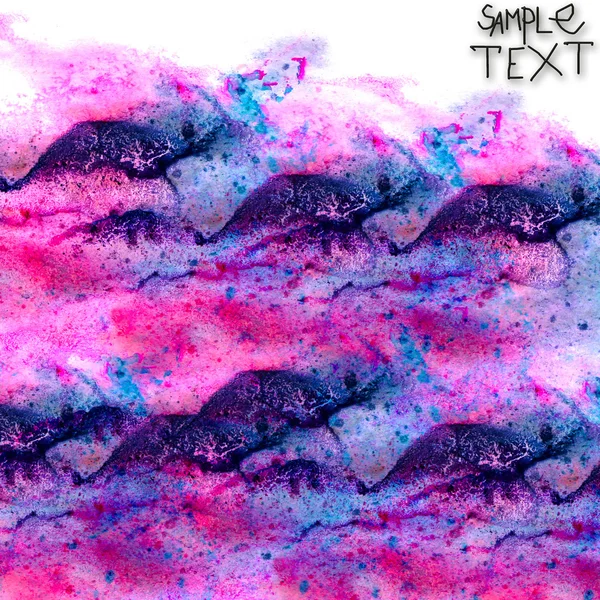 Hintergrund Hand Kunst Aquarell rosa blau Pinsel Textur isolieren — Stockfoto