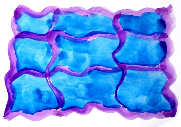 Aquarelle bleu violet isolé sur blanc pour votre conception — Photo