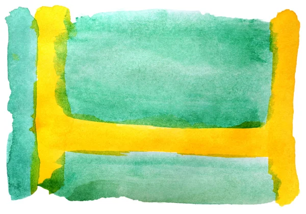 Aquarela rodada verde amarelo isolado no branco para o seu projeto — Fotografia de Stock