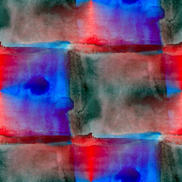 抽象的な青赤水彩シームレス テクスチャ手描きの背景に隠れて — ストック写真