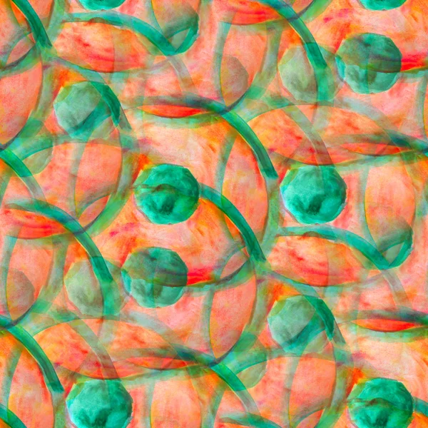 Abstraktes grün-rotes Aquarell und Kunst nahtlose Textur, Hand Pai — Stockfoto