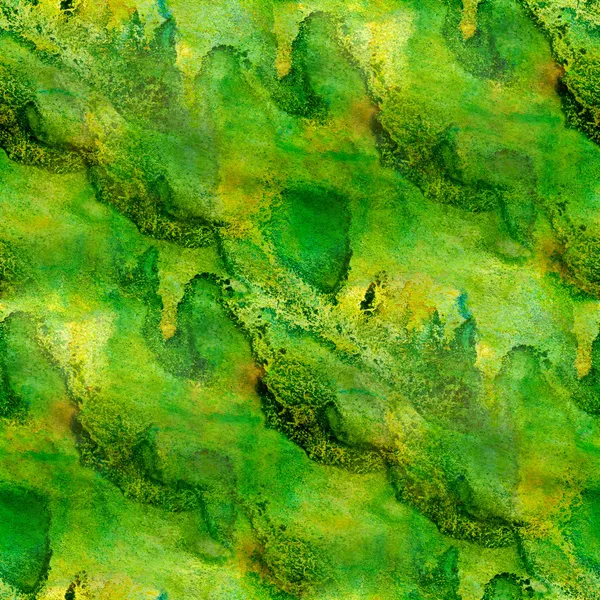 Abstraktes grünes Aquarell und Kunst nahtlose Textur, handbemalt — Stockfoto