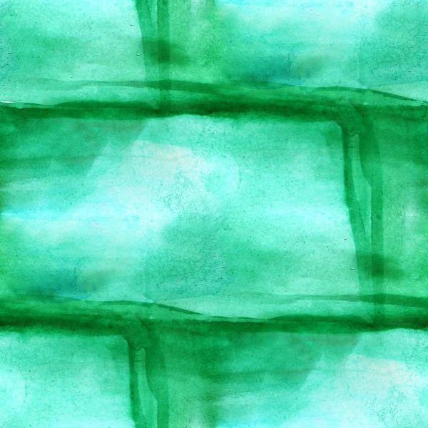 Abstrato aquarela verde, e arte sem costura textura pintados à mão — Fotografia de Stock