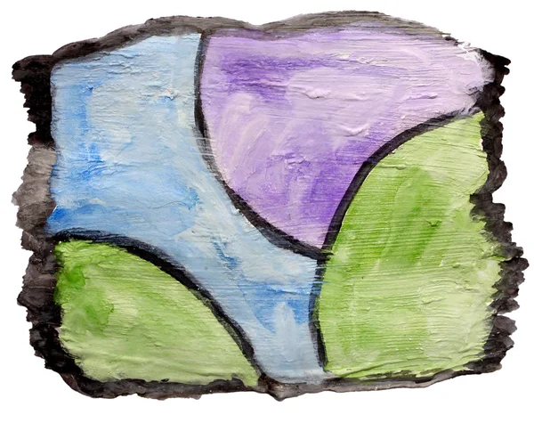 Мистецтво синій зелений фіолетовий орнамент акварель ізольований для — стокове фото