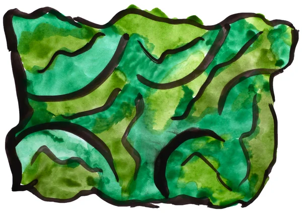 Konst gröna akvarell isolerat för din design — Stockfoto