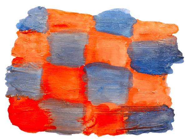 Art orange blue square watercolor isolated for your design — Stock Photo, Image