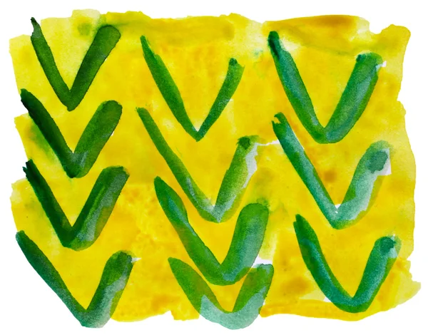 Искусство желтый зеленый орнамент акварель изолированы для вашего дизайна — стоковое фото
