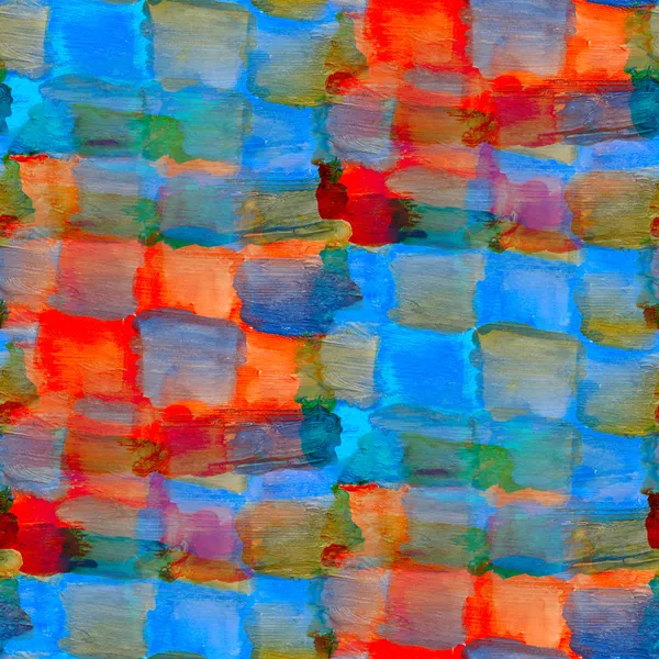 Doku, suluboya mavi kırmızı kesintisiz renkli çizilmiş ba — Stok fotoğraf