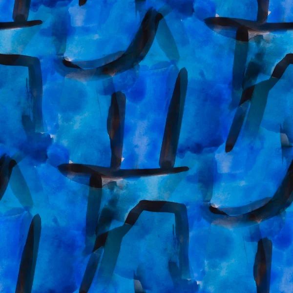 Grunge konsistens, akvarell blå sömlös bakgrund, vintage han — Stockfoto