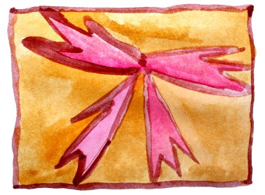 tabloda sarı, mor, süsleme grafik Kontur boya fırça watercol