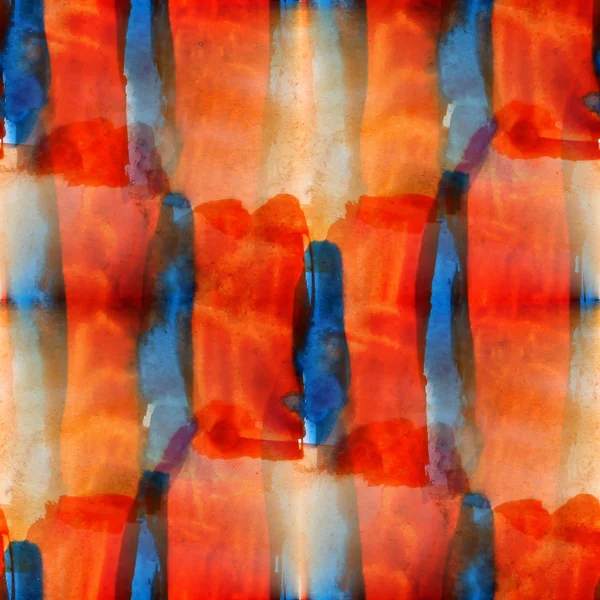 Abstrakte orange, blau nahtlos gemalte Aquarell Hintergrund auf — Stockfoto