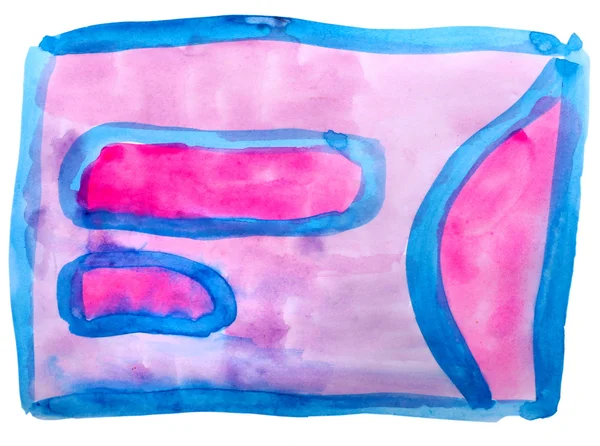 Tabla gráfico trazo rosa azul pincel acuarela aislado — Foto de Stock