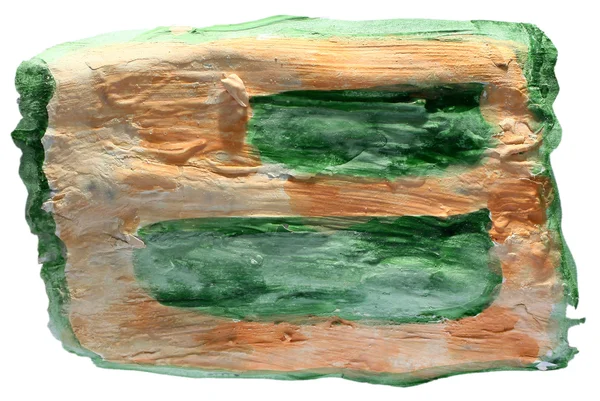 Yeşil, kahverengi grafik Kontur boya fırçası suluboya izole masa — Stok fotoğraf