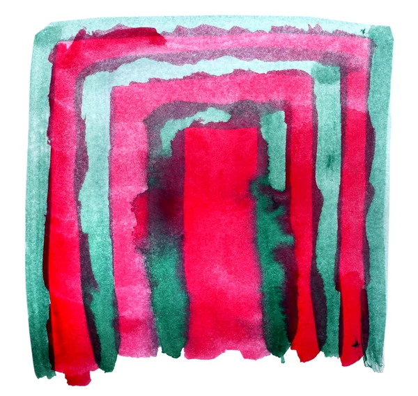 Tabella rossa, verde, banda maglia grafico tratto pennello acquerello — Foto Stock