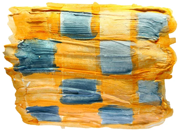 Tableau jaune, bleu, maille carrée tableau trait pinceau aquarelle — Photo