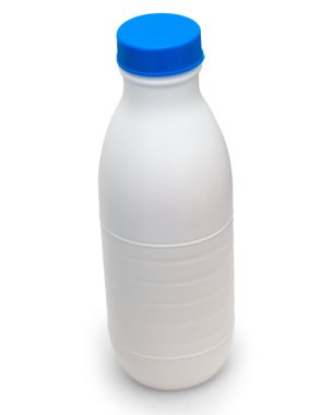 süt plastik şişe üzerinde beyaz izole