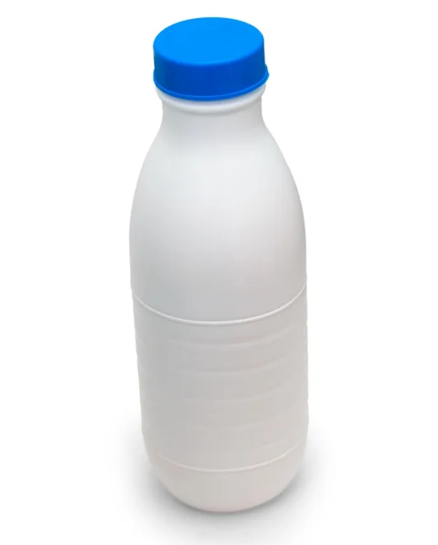 Milchplastikflasche isoliert auf weiß — Stockfoto