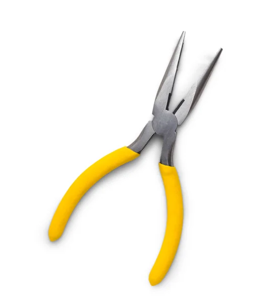 Yellow toothed pliers isolated on white background — Stock Photo, Image