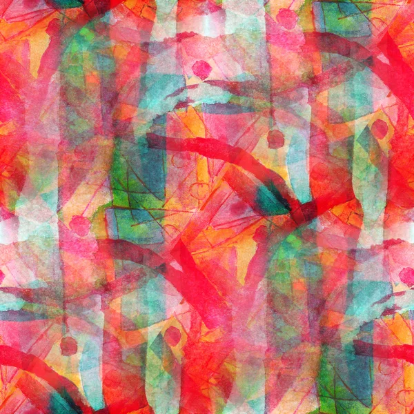Grunge band rode, groene voorhoede texture aquarel naadloze, verbod — Stockfoto