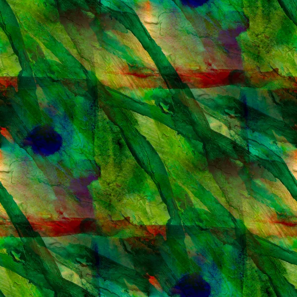 Гранж зеленая текстура, акварель бесшовная, полоса фона нарисована — стоковое фото