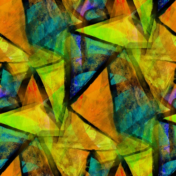 Yellow, blue, mosaic grunge band texture watercolor seamless, ba — Stock Photo, Image
