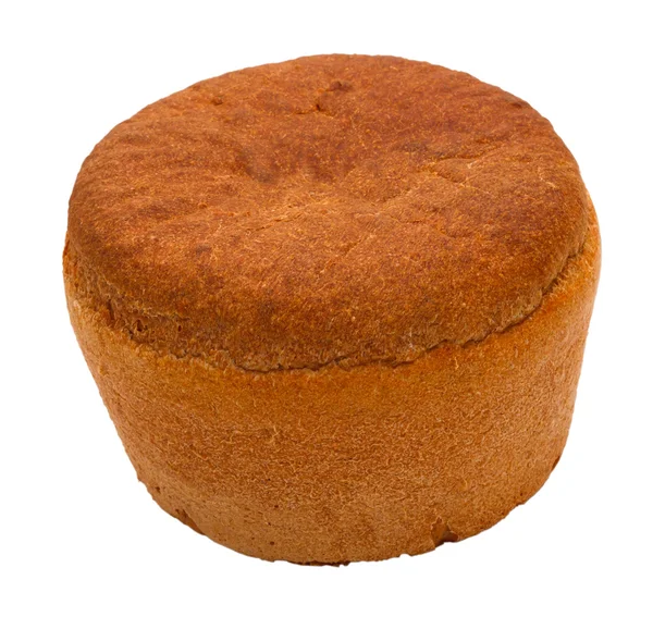 Zwart brood ronde Russische geïsoleerd op witte achtergrond knippen — Stockfoto