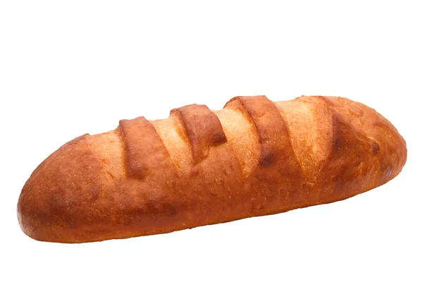 Хлеб длинный буханка изолирован на белом фоне клипса пути — стоковое фото