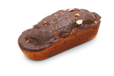 Beyaz arka plan üzerinde pişirme kahverengi cupcake