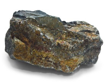 granit rufous doğal gri taş beyaz arka plan üzerinde izole (