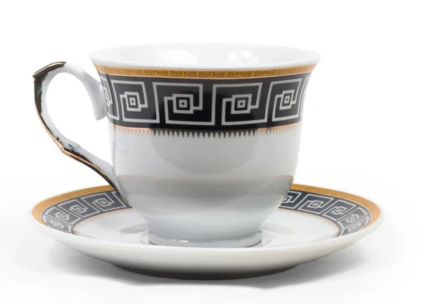 Tazza piattino inglese decorato con antico isolato — Foto Stock