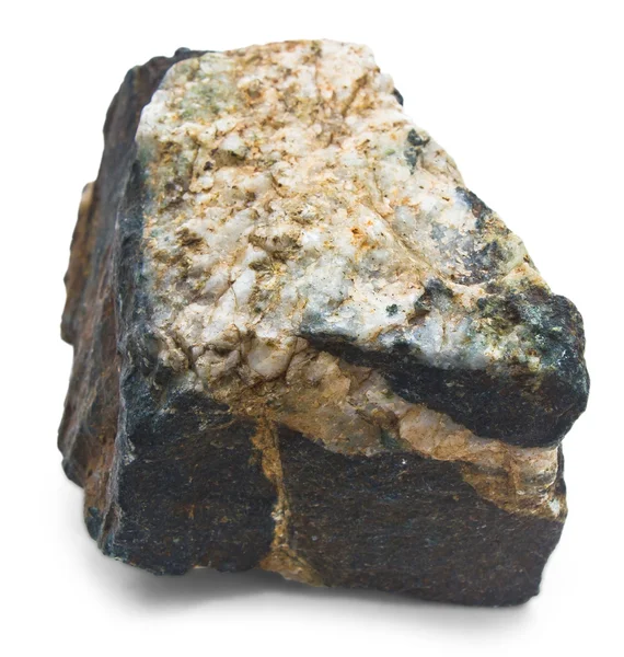 (私のポートフォリオで白い背景に分離された灰色の花崗岩の石 — ストック写真
