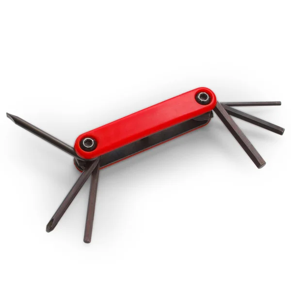 Red pocket knife penknife isolated on white background — Stock Photo, Image