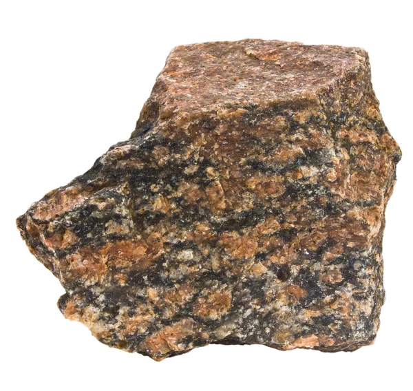 棕色的花岗岩石孤立 (在我的 portfoli 的白色背景上 — 图库照片