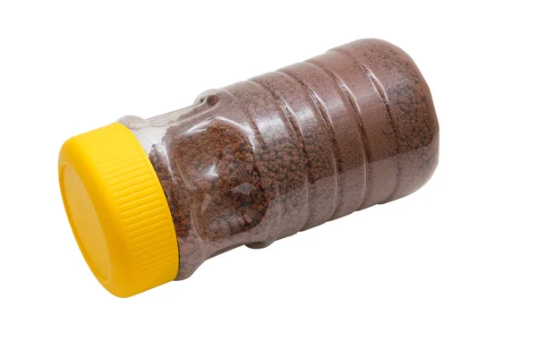 Tee-Instant in Plastikkanne isoliert auf weißem Hintergrund Clippin — Stockfoto