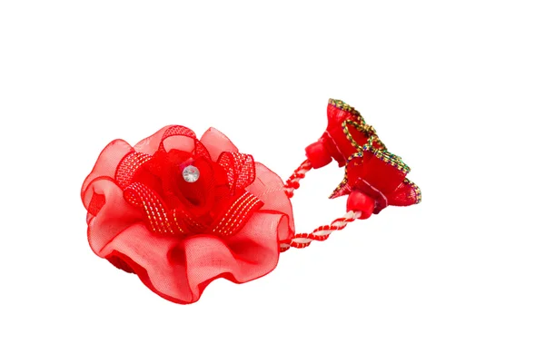 Red ornament hairpin isolated on white background clipping path — Stock Photo, Image