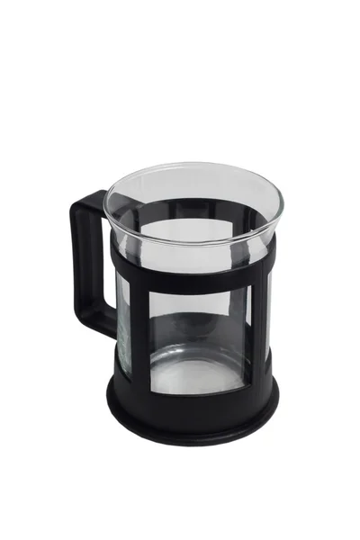 Klare Teekanne leeres Glas Tee isoliert auf weißem Hintergrund Clippi — Stockfoto