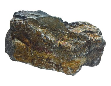 granit rufous doğal gri taş beyaz arka plan üzerinde izole (